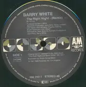 12inch Vinyl Single - Barry White - The Right Night