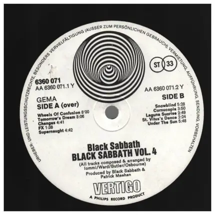 #<Artist:0x00007f038cf50370> - Black Sabbath Vol 4