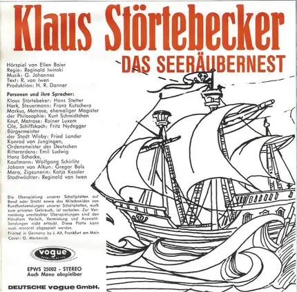 #<Artist:0x00007f3627b642e8> - Klaus Störtebecker - Das Seeräubernest