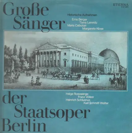 #<Artist:0x00007f9ee7358e40> - Große Sänger der Staatsoper Berlin