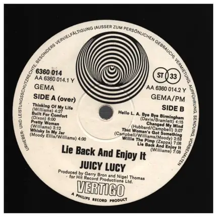 Juicy Lucy - Lie Back and Enjoy It