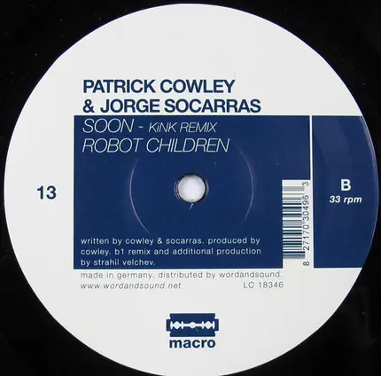 Patrick Cowley & Jorge Socarras - Soon