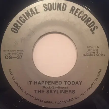 This I Swear It Happened Today The Skyliners 7inch Recordsale