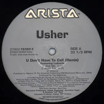 Usher - u don't have to call