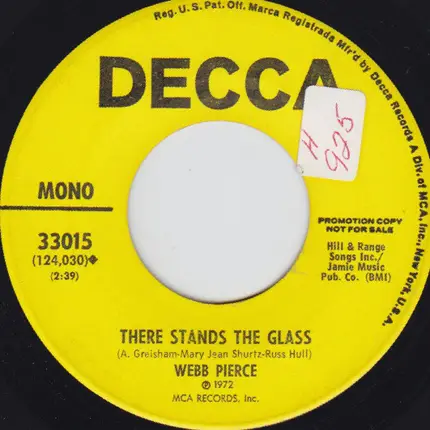 Valentino Of The Hobos / There Stands The Glass - Webb Pierce | 7inch |  Recordsale