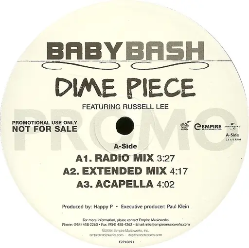 Dime Piece Hot Zone Baby Bash Vinyl Recordsale