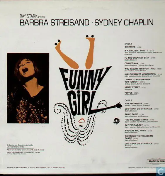 Funny Girl By Barbra Streisand Sydney Chaplin Lp With Recordsale