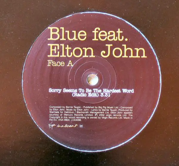 Blue elton john sorry seems to be