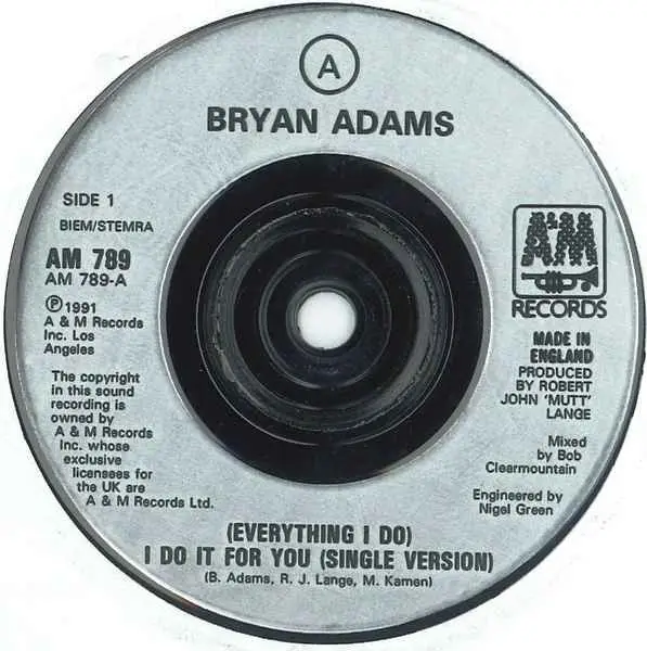 Bryan Adams Everything i do i do it for you (Vinyl Records, LP, CD) on ...
