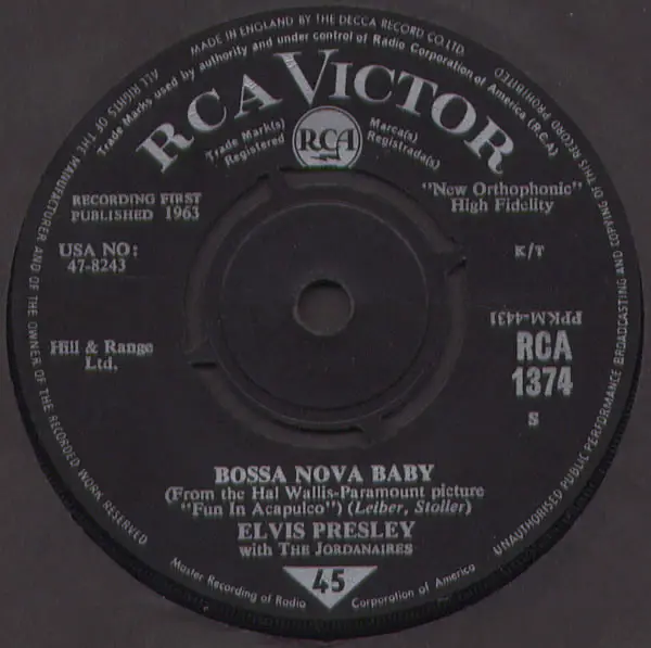 Elvis Presley With The Jordanaires Bossa Nova Baby