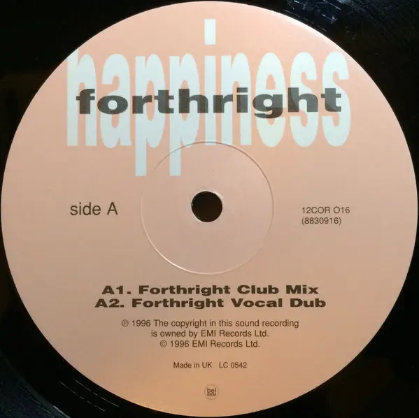 FORTHRIGHT - Happiness - 12 inch x 1