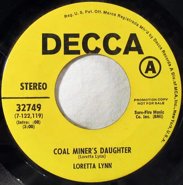 LORETTA LYNN - Coal Miner's Daughter - 7inch x 1.
