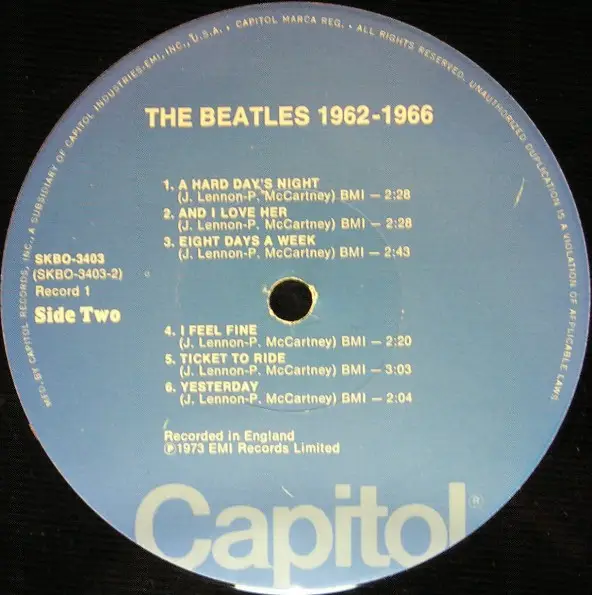 1962 - 1966, red album (misprint) by The Beatles, LP x 2 with ...
