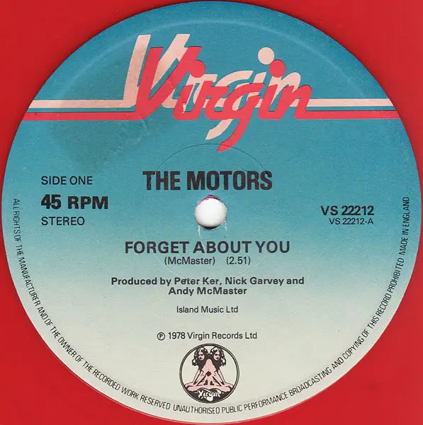 The Motors Forget About You (RED VINYL)