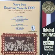 The Sizzlers / The Golden Gate Orchestra / Piccadilly Players a.o. - Songs From Broadway Musicals 1920's (Original Edison Diamond Discs Volume Two)
