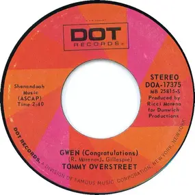 Tommy Overstreet - Gwen (Congratulations) / One Love, Two Hearts, Three Lives