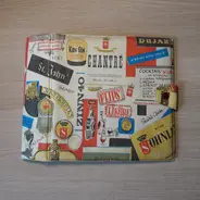 Vintage Schallplattenalbum - weiß, im Spirituosen-Collagen-Design, für 22 Singles