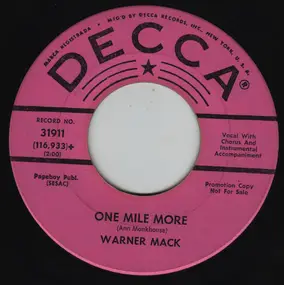 warner mack - One Mile More / Talkin' To The Wall