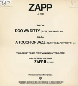 Zapp - Doo Wa Ditty (Blow That Thing) / A Touch Of Jazz (Playin' Kinda Ruff Part II)