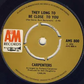 The Carpenters - They Long To Be Close To You