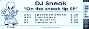 DJ Sneak - On The Sneak Tip EP
