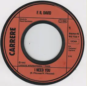 F. R. David - I Need You