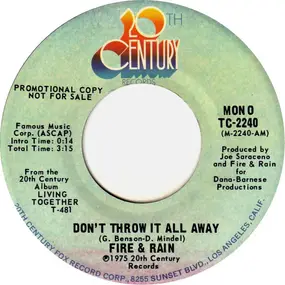 Fire - Don't Throw It All Away