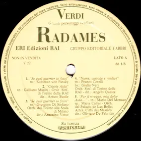 Giuseppe Verdi - Verdi: Edizioni Rai 22 - Da Aida Radames
