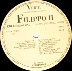 Giuseppe Verdi - Verdi: Edizioni Rai 26 - Dal Don Carlos Filippo II