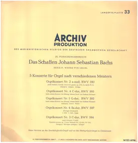 J. S. Bach - 5 Konzerte Für Orgel Nach Verschiedenen Meistern