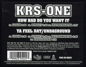 KRS-One - How Bad Do You Want It