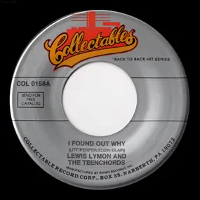 Lewis Lymon & The Teenchords - I Found Out Why / Tell Me Love