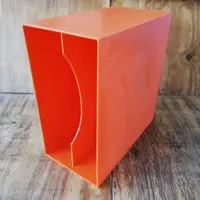 LP-Box 70er Jahre - in orange, für ca. 40 LPs