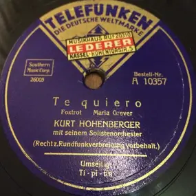 kurt hohenberger - Te quiero/Ti-pi-tin