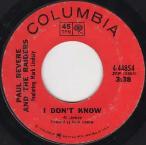 Paul Revere - Let Me / I Don't Know