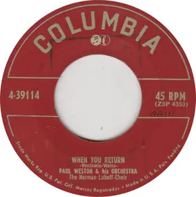 Paul Weston & His Orchestra - When You Return / In Your Arms