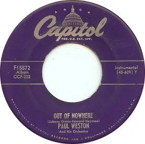 Paul Weston & His Orchestra - Out Of Nowhere