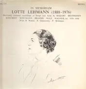 Schubert, Schumann, Brahms a.o. - Lotte Lehmann - In Memoriam