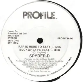 Spyder-D - Rap Is Here To Stay / Buckwheat's Beat